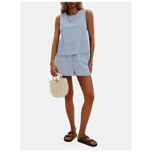 **EXLURA** Women's Summer 2 Piece Outfit Shorts & Top Medium NWT